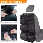 Molle Nylon Tactical Car Seat Organiser Front Seat Back Storage Bag Backrest Protector With 5 Pockets For All Vehicles - Image 10