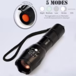 led Zoom Flashlight Torch Tactical 5000 Lumens Led High Power Flashlights AAA or 18650 battery kit - Image 5