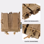 9mm Molle Mag Pouch Open-Top Pistol Mag Pouch Adjustable Mag Pouch Compatible With Various MOLLE Tactical Belts - Image 7