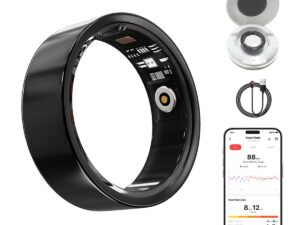 Fitness Eddy 71 Health Smart Ring, Fitness Tracker, With Heart Rate, Blood Oxygen, Heart Rate Variability, Sleep Monitoring, Step Count, IP68 Compatible With IPhone And Android, No Subscription Fee Required