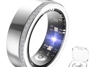 Fitness Eddy 69 Smart Ring For Women Luxury Elegant Diamond Ring With Visible Tech Core Heart Rate Sleep Tracker Fitness Health Monitor IP68 Waterproof Compatible