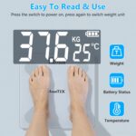 Smart Digital Scale For Body Weight High Accuracy BMI Weight Scale Full Body Composition Analysis Sync With APP 4mm Tempered Glass 397LBS Capacity LCD Display - Image 7