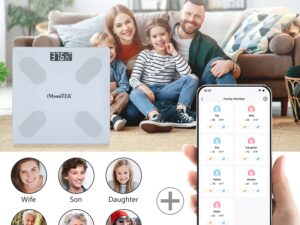 Fitness Eddy 11 Smart Digital Scale For Body Weight High Accuracy BMI Weight Scale Full Body Composition Analysis Sync With APP 4mm Tempered Glass 397LBS Capacity LCD Display