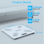 Smart Digital Scale For Body Weight High Accuracy BMI Weight Scale Full Body Composition Analysis Sync With APP 4mm Tempered Glass 397LBS Capacity LCD Display - Image 9