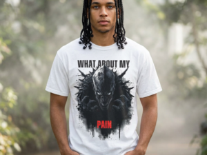 Fitness Eddy 15 What About My Pain T-Shirt — Gothic Horror Skull Graphic Tee