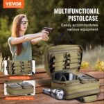 Range Bag For 2 Pistols Tactical Gun Bag 2 Built-in Pistol Bags Brown,Range Bag For Handguns Gun Case Bag With Lockable Zipper For Shooting Range Outdoor Hunting - Image 3