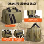 Range Bag For 2 Pistols Tactical Gun Bag 2 Built-in Pistol Bags Brown,Range Bag For Handguns Gun Case Bag With Lockable Zipper For Shooting Range Outdoor Hunting - Image 4