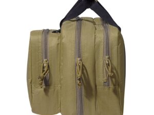 Fitness Eddy 28 Range Bag For 2 Pistols Tactical Gun Bag 2 Built-in Pistol Bags Brown,Range Bag For Handguns Gun Case Bag With Lockable Zipper For Shooting Range Outdoor Hunting