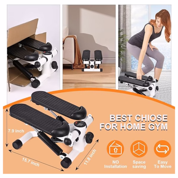 Step Machines, With Adjustable Resistance Bands Home Exercise Fitness Mountaineering Multi-Function Stair Stepper,Professional Cardio Training Stair Stepper - Image 4