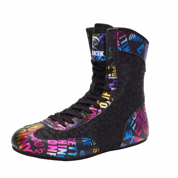 Mixed Combat Training Wrestling Soft Sole High Top Fitness Lifting Shoes - Image 5