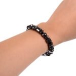 Black Stone Magnetic Therapy Bracelet - Wellness & Energy Wristband - Image 3