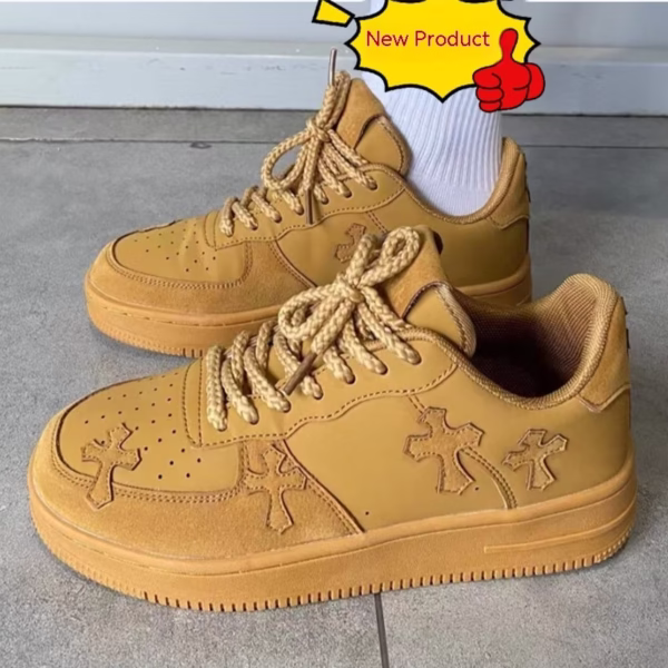 Wheat Casual Sneakers Women Retro Platform Sneaker - Image 4