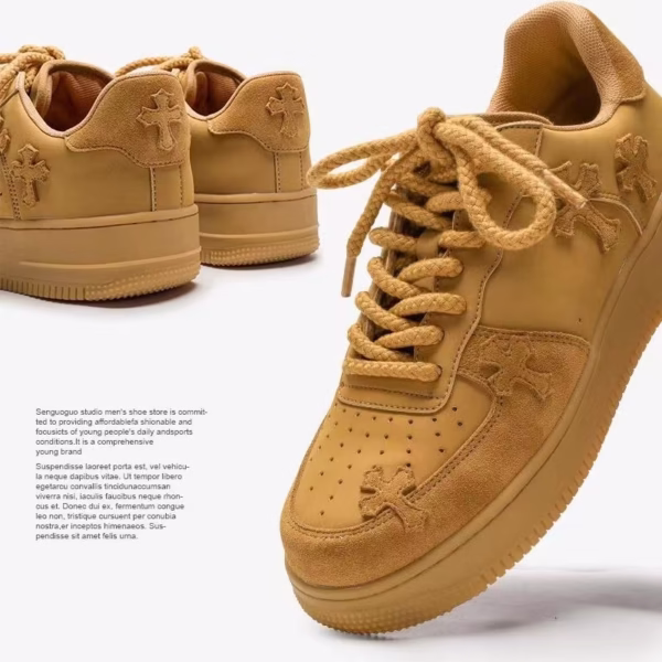 Wheat Casual Sneakers Women Retro Platform Sneaker - Image 3