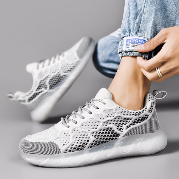 Men's Fashion Casual Fly Woven Mesh Shoes - Image 5