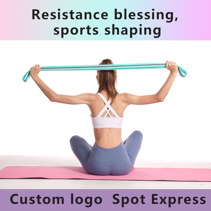Elastic Yoga Pull Rope Set, 4 x 200 cm, Polyester-Cotton with Latex, Black Grey or Candy Colors 32 Elastic Yoga Pull Ropes