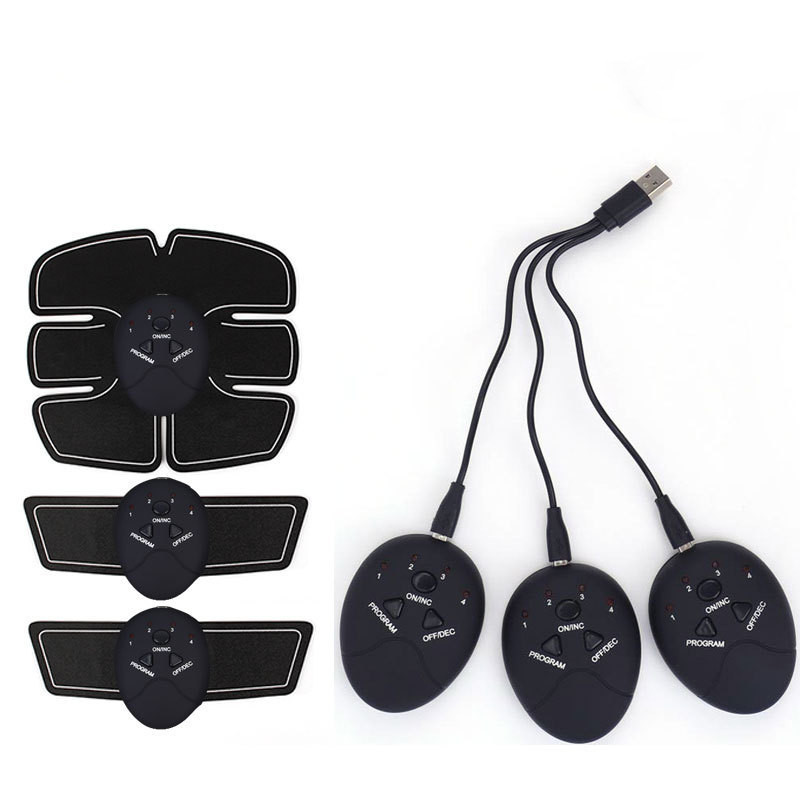 EMS Six Pack Abdominal Patch – Foldable Six-Belly Muscle Sticker, Battery or Charging Sets 29 Ems Fitness Home Abdominal Patch