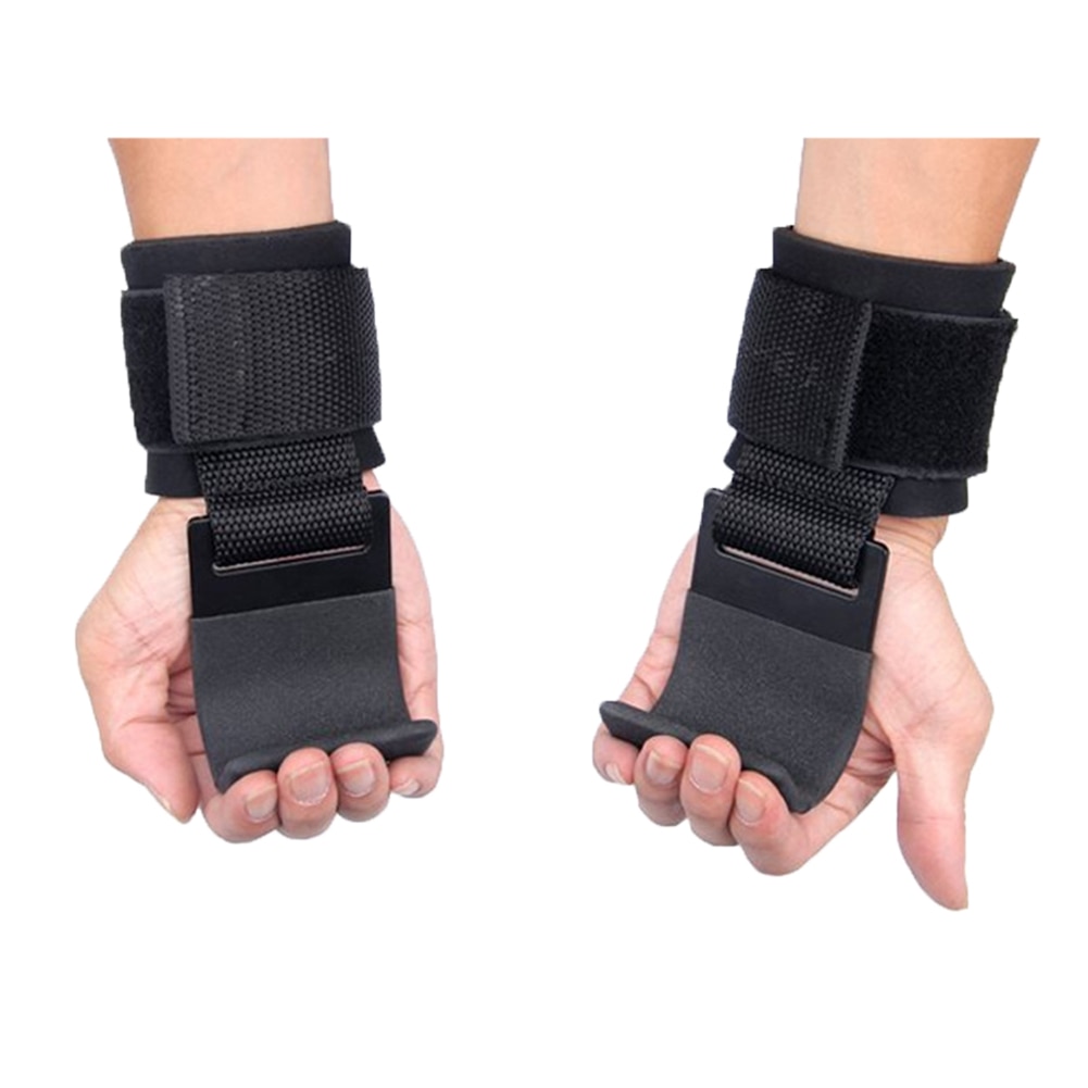Weightlifting Wrist Hooks – Coated Steel Hook Lifting Straps with Rubber Velcro, 37.5 x 8 cm, 1 Pair 31 Fitness hook wrist guard