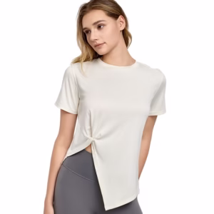 New Yoga Wear Short Sleeve Split Breathable Exercise Top - Image 4