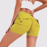 High Waist Hip Lifting Shorts With Pockets - Image 9