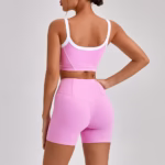 Outdoor Sports Yoga Suits Women's Spaghetti Strap Contrast Color Fitness Set Outfits - Image 8