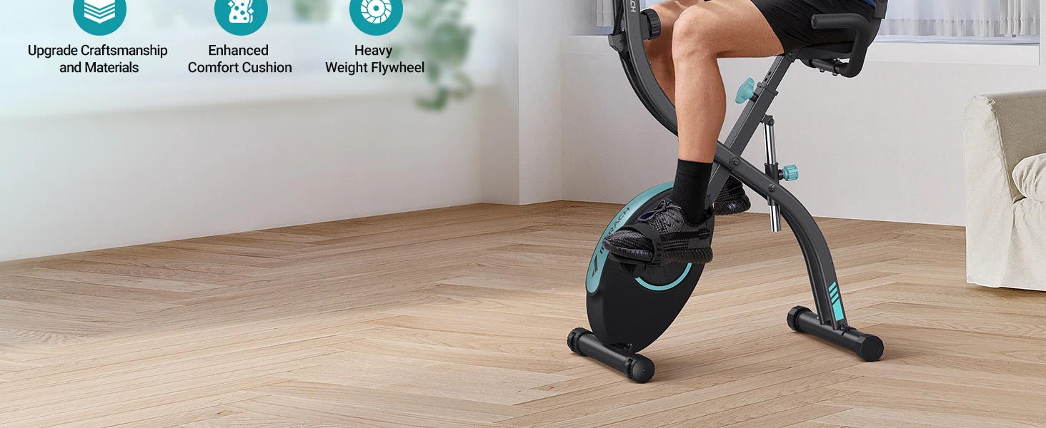 4-in-1 Folding Magnetic Exercise Bike – 16-Level Resistance, 300LB Capacity, Comfort Seat