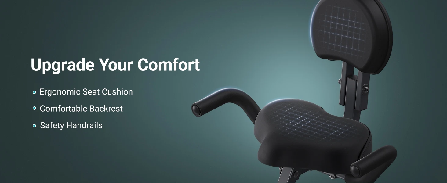 4-in-1 Folding Magnetic Exercise Bike – 16-Level Resistance, 300LB Capacity, Comfort Seat