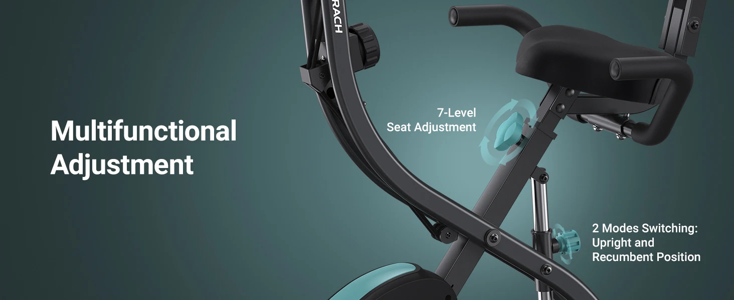 4-in-1 Folding Magnetic Exercise Bike – 16-Level Resistance, 300LB Capacity, Comfort Seat