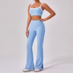 Outdoor Sports Yoga Suits Women's Spaghetti Strap Contrast Color Fitness Set Outfits - Image 9