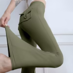 Yoga Fitness Flared Pants With Pockets Ins Fashion Slim High Waist Sports Trousers Scrunch Butt Booty Workout Lifting Leggings - Image 6