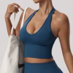 Women's Halter Cropped Top Beauty Back Yoga Bra Seamless Fitness Sports Vest - Image 4