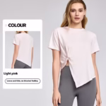 New Yoga Wear Short Sleeve Split Breathable Exercise Top - Image 6