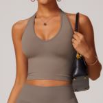 Women's Halter Cropped Top Beauty Back Yoga Bra Seamless Fitness Sports Vest - Image 7