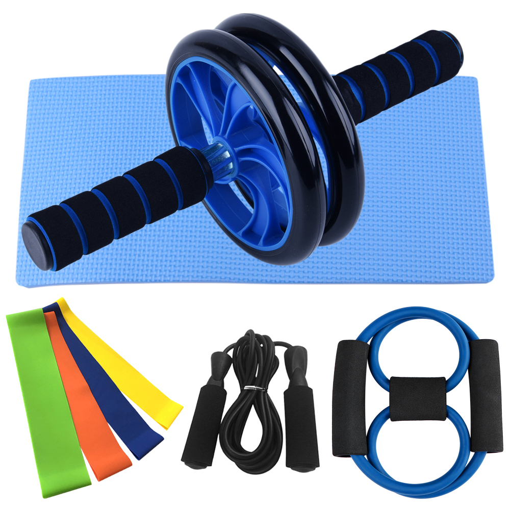 Gym Set for Home Workout - Push Ups, Roller, Jumping Rope