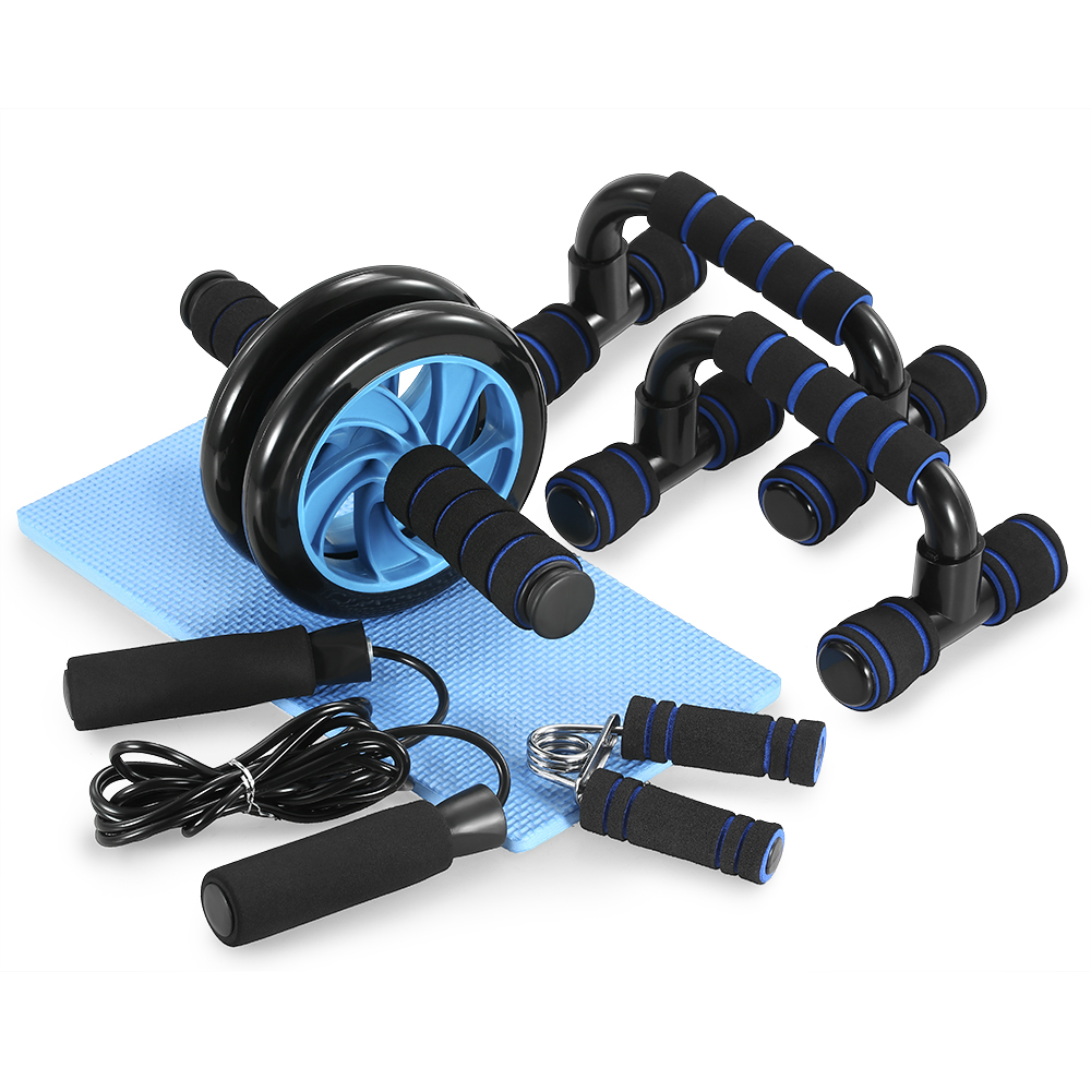 Gym Set for Home Workout - Push Ups, Roller, Jumping Rope