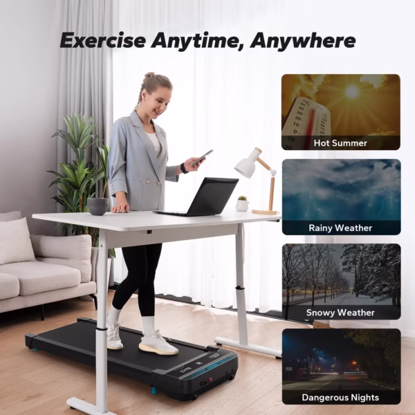 2-in-1 Walking Pad – Small Treadmill for Home & Office, Quiet Under Desk Treadmill