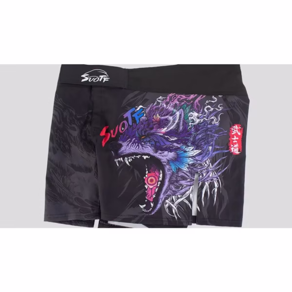 Fierce Wolf Breathable MMA Shorts – Muay Thai, Kickboxing & Boxing Training Shorts - Image 4