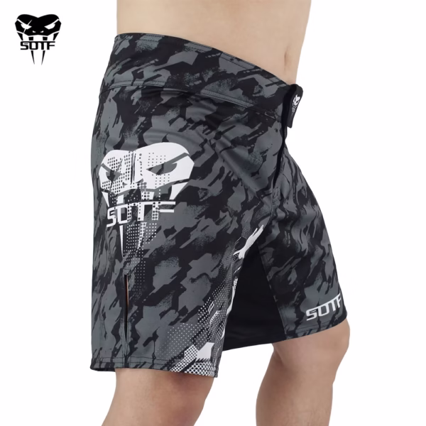 Venomous Snake Camouflage MMA Shorts – Geometric Boxing Shorts for Men & Women - Image 2