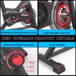 Silent Stationary Exercise Bike – Indoor Cycling with LCD Monitor & Tablet Mount - Image 2