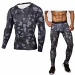 Camouflage Compression Baselayer Sports Fitness Set For Men