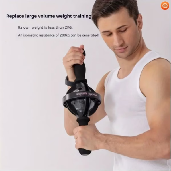1pc Black Gyro Fitness Trainer  Stainless Steel Core Wrist - Image 3