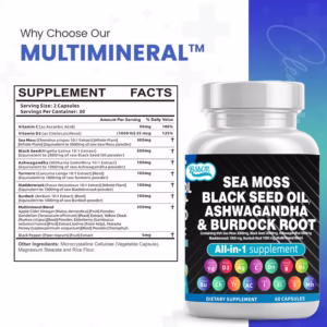 Sea Moss Fitness Burdock Multi-Mineral Vitamin Edible Supplement  Dietary, Healthcare 60 Count - Image 5