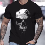 Men Skull Pattern And Round Neck Short Sleeved T-shirt