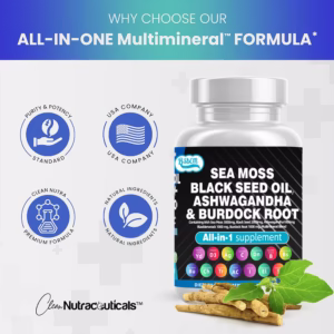 Sea Moss Fitness Burdock Multi-Mineral Vitamin Edible Supplement  Dietary, Healthcare 60 Count - Image 9