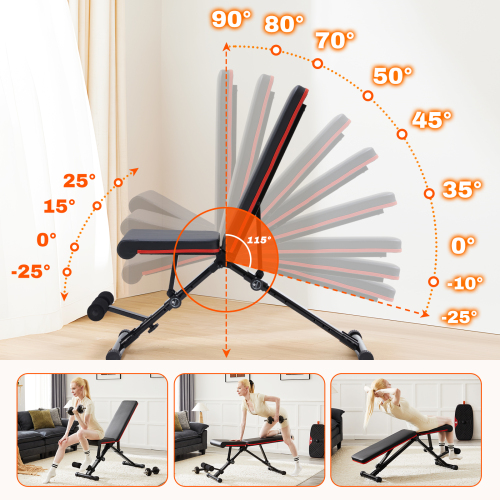 Adjustable Workout Bench For Home Gym - 795LBS Capacity Incline Decline Sit Up