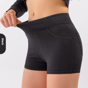 High Waist Hip Lift Yoga Denim Shorts Women's High Elastic Sports Fitness Shorts - Image 10