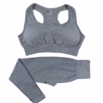 2PCS Seamless Yoga Set Women Tracksuit High Waist Leggings Workout Sportswear Gym Clothing Fitness Crop Top Sports Suits Gym Set - Image 4