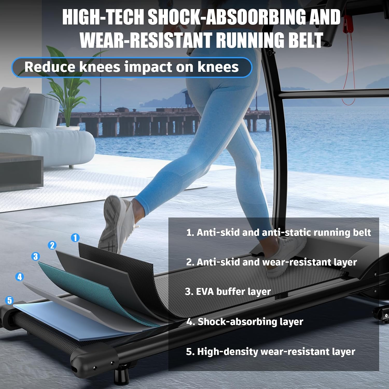 Foldable Treadmill 2.5HP Treadmill Under Desk 300 Lbs Capacity 2-in-1 With Remote Controller For Home Office 28 Foldable Treadmill 2.5HP Treadmill Under Desk 300 Lbs Capacity 2-in-1 With Remote Controller For Home Office