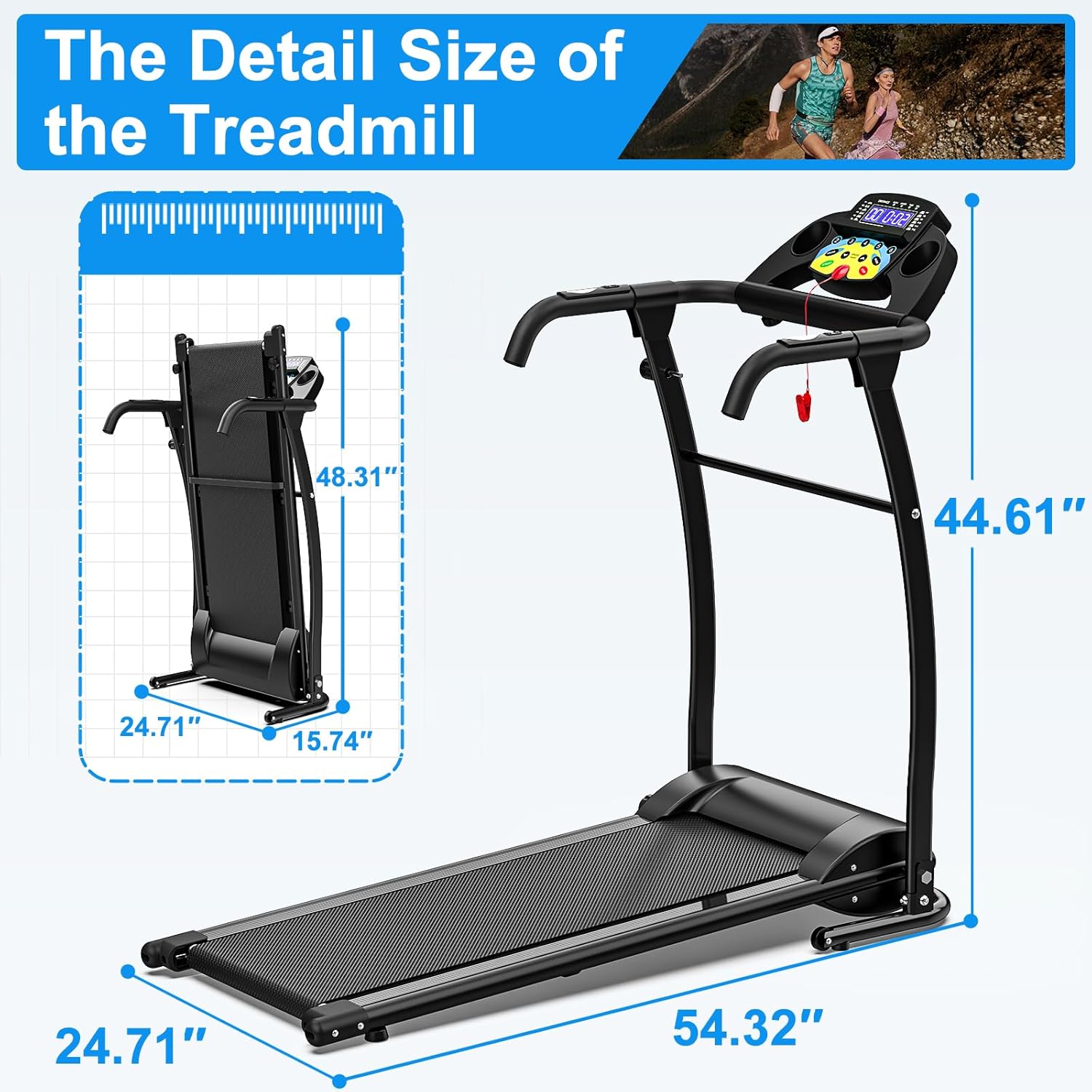 Foldable Treadmill 2.5HP Treadmill Under Desk 300 Lbs Capacity 2-in-1 With Remote Controller For Home Office 29 Foldable Treadmill 2.5HP Treadmill Under Desk 300 Lbs Capacity 2-in-1 With Remote Controller For Home Office