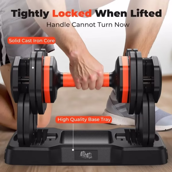 Adjustable Dumbbell Pair 50LBS Dumbbell Anti-Slip Handle - Image 6
