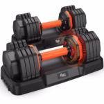 Adjustable Dumbbell Pair 50LBS Dumbbell Anti-Slip Handle